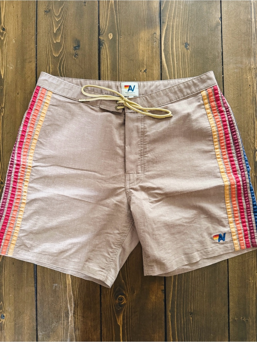 Men’s Aviator Nation Striped Side Draw String Shorts